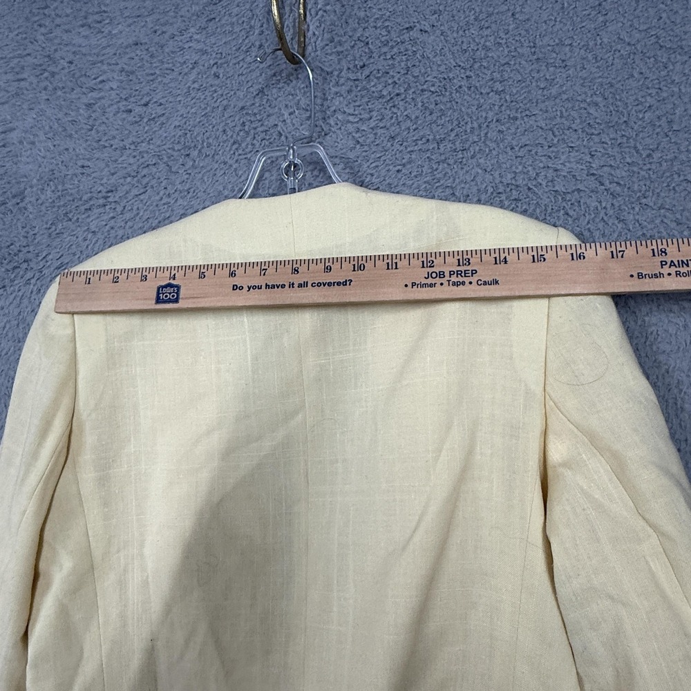 Vintage Kasper For A.S.L. Blazer Jacket Womens 8 Beige Cutwork Floral 80s - Picture 12 of 16